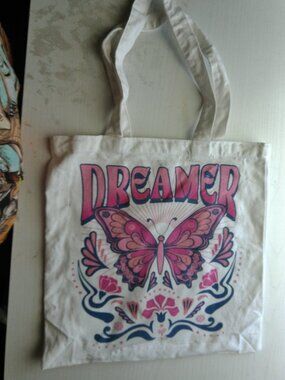Butterfly Dreamer 2 Pocket 14" Tote Bag/Purse-Partly Handmade